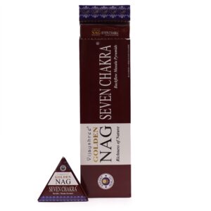 Conos de Incienso Jumbo Dorado Nag - Siete Chakras Reflujo 42g