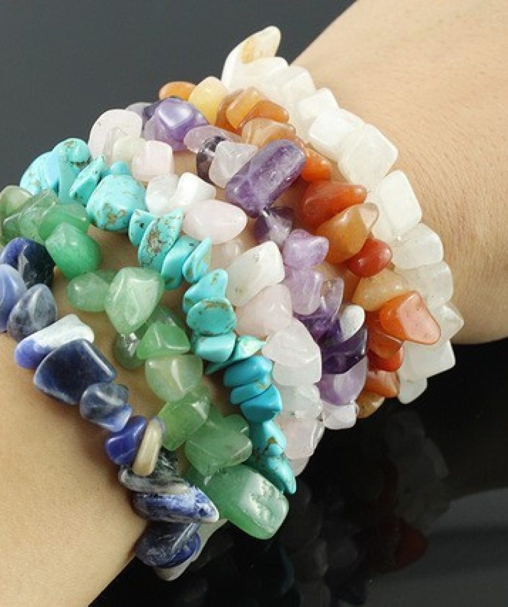Pulseras de Fragmentos de Piedras Minerales