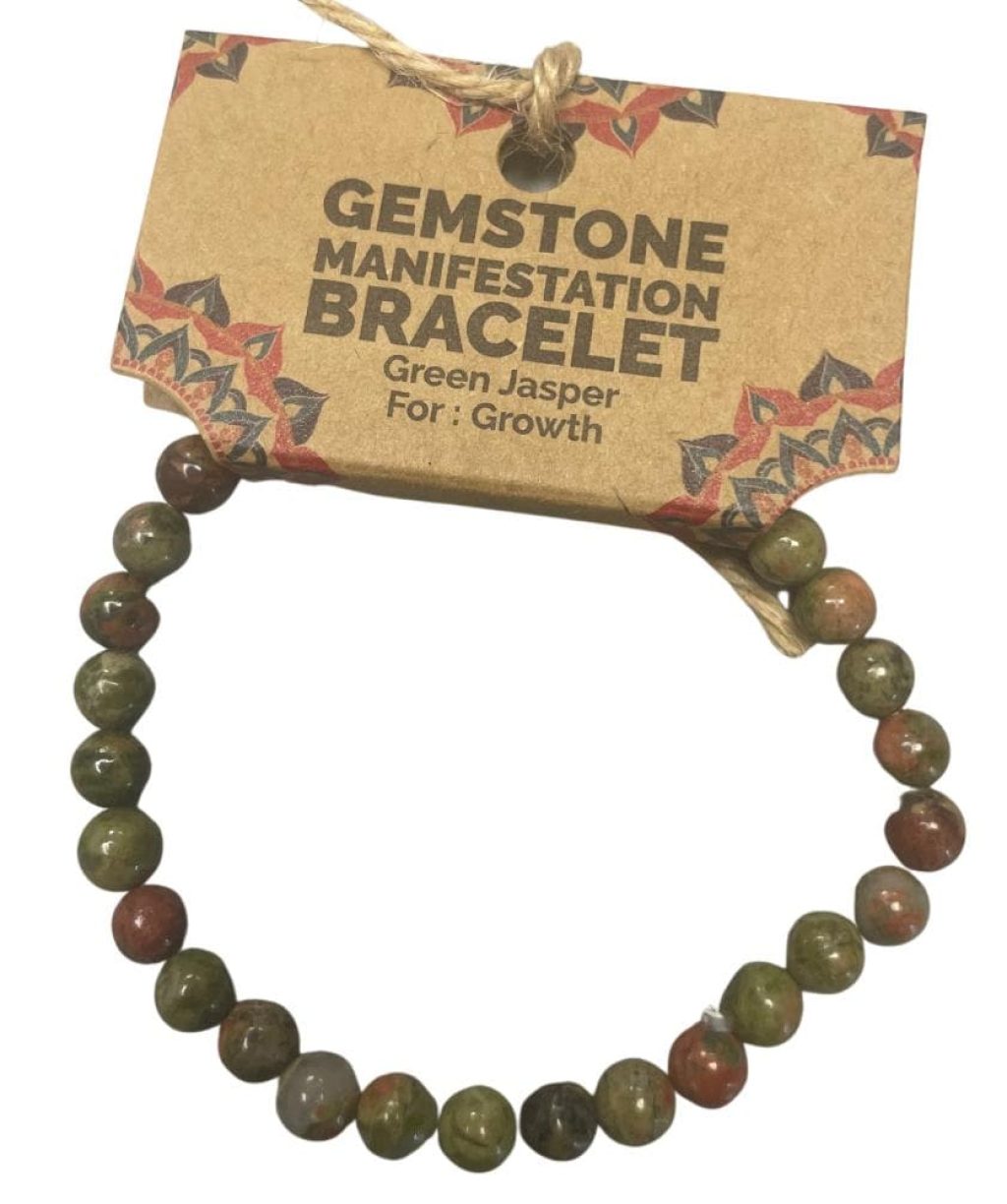 Pulsera de manifestación de piedras preciosas - Jaspe verde - Crecimiento